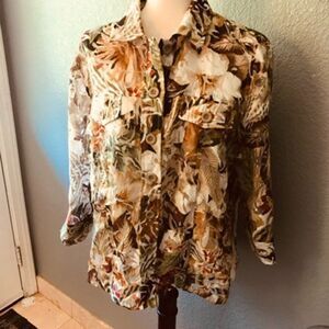 Drapers and Damons Button Down Blouse Medium Size